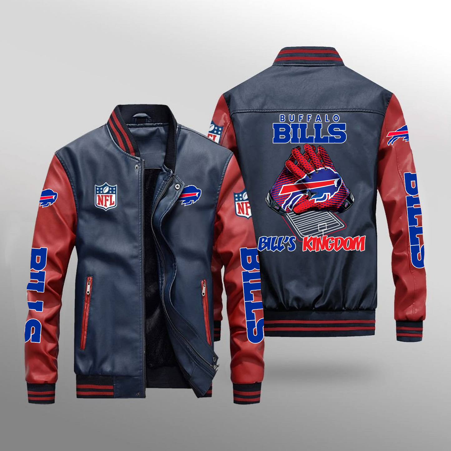 BUF x NFL Leather Bomber Jacket DATND TANTD