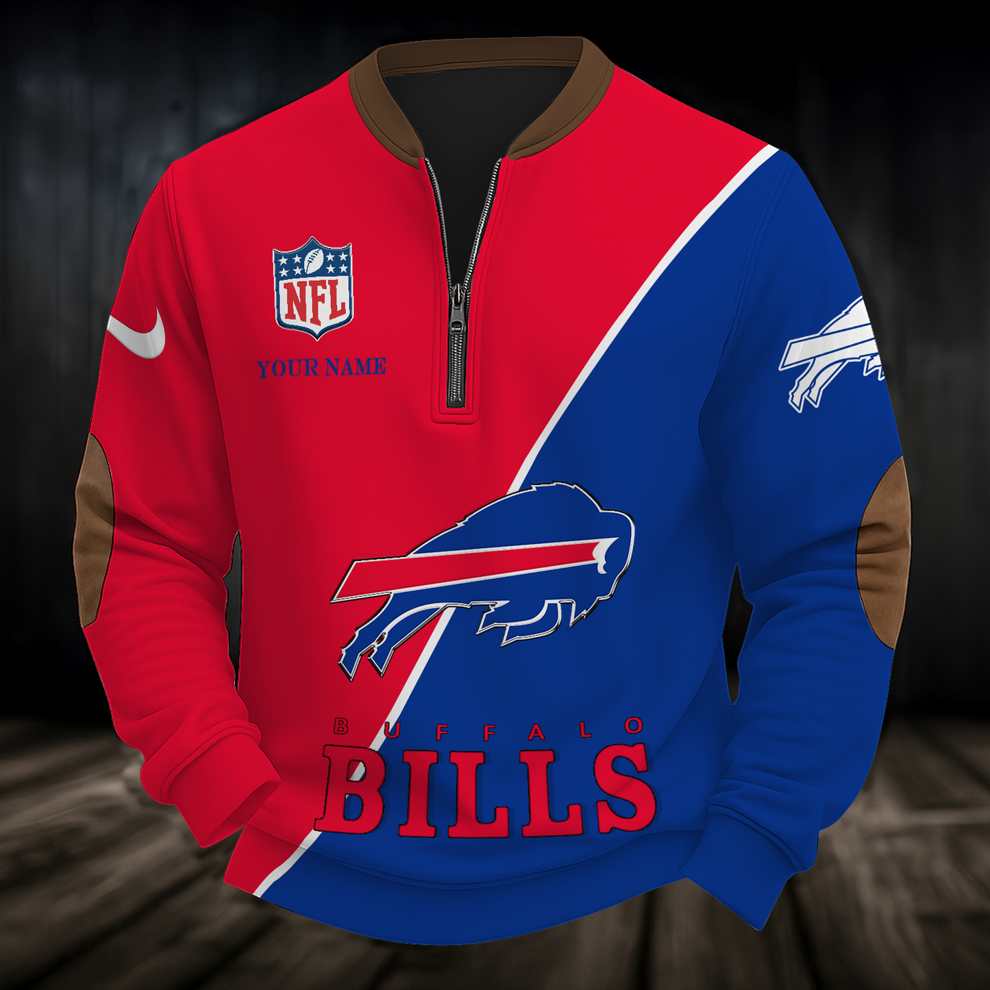 BUF x NFL Premium Personalized Game Day Quarter-Zip DatND ThuongNH