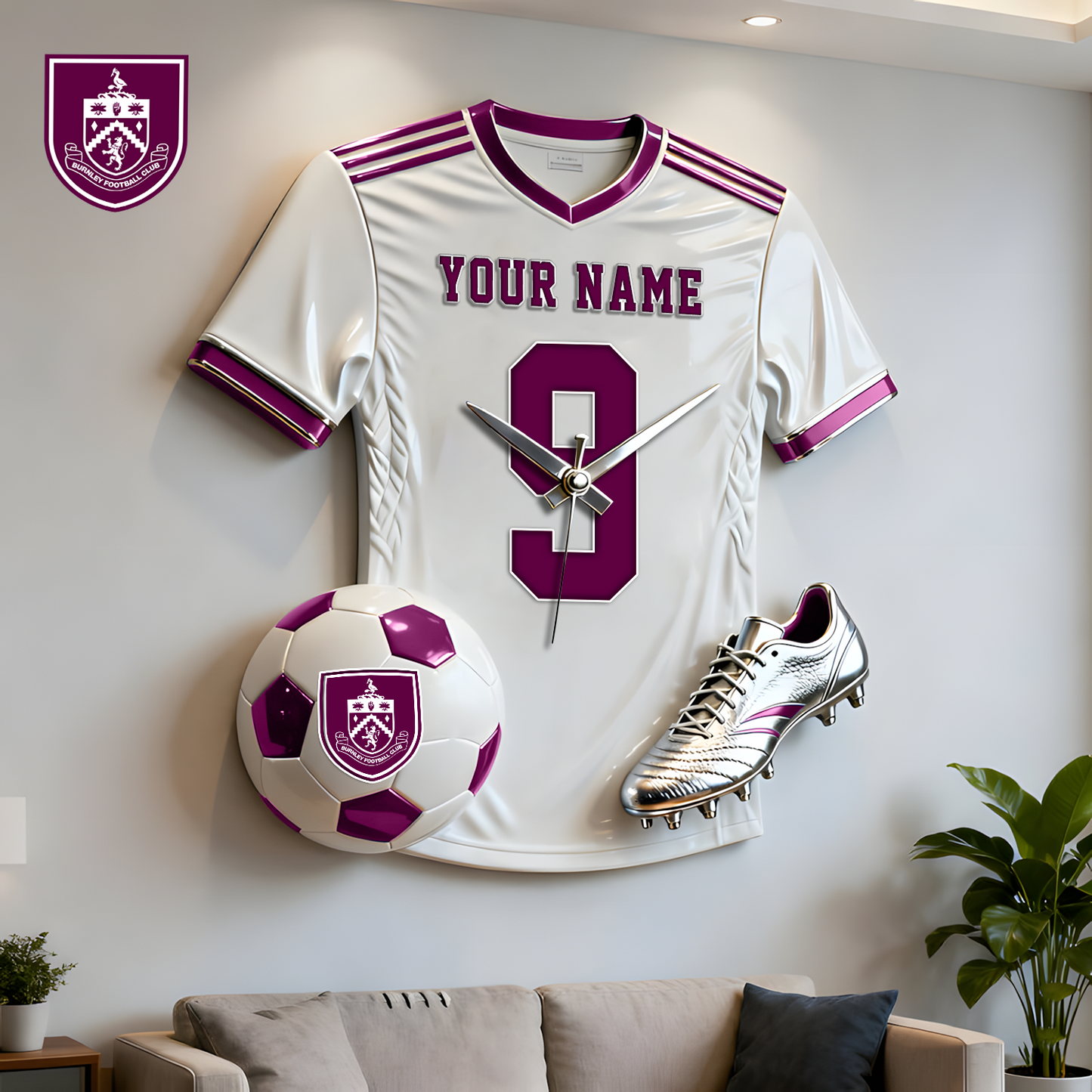 BUR X Personalized EPL football player sculpture clock V1 NAK NHT