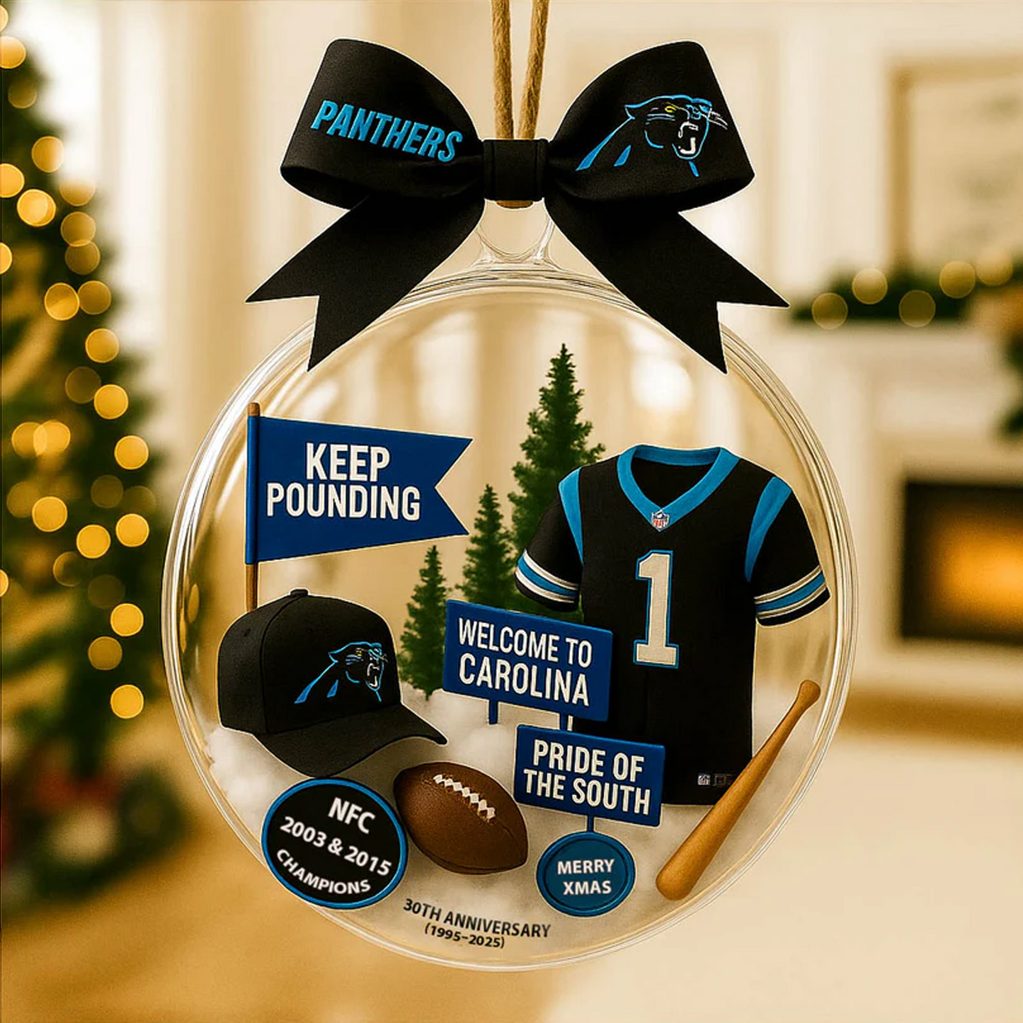 CAR X NFL Baseball Team Christmas Tree and Uniform Pendant V1 NAK NHT