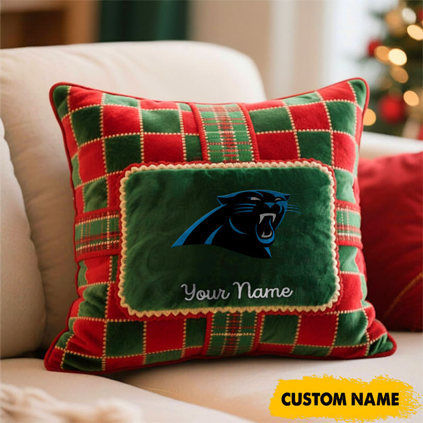 CAR x NFL Christmas New Square Pillow DatND DVT