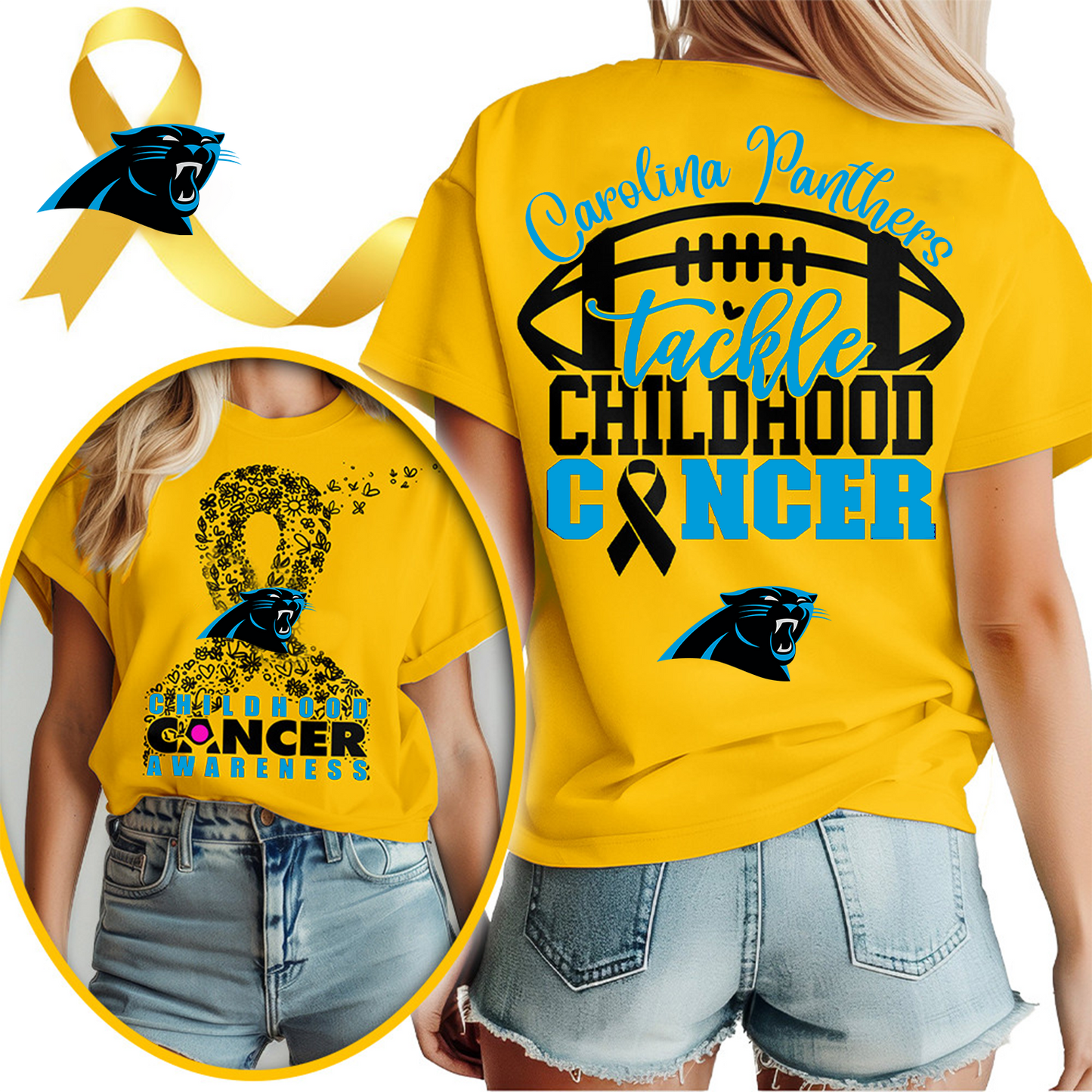 CAR X NFL Premium Childhood Cancer Awareness Month 3D Shirt DatND ThuongNH