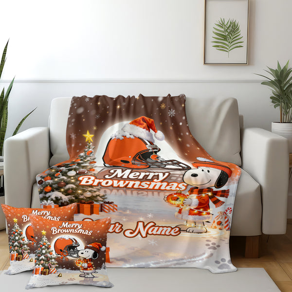 CB2 x SNP Premium Christmas Fleece Blanket & Throw Pillow V1 NAK NHT