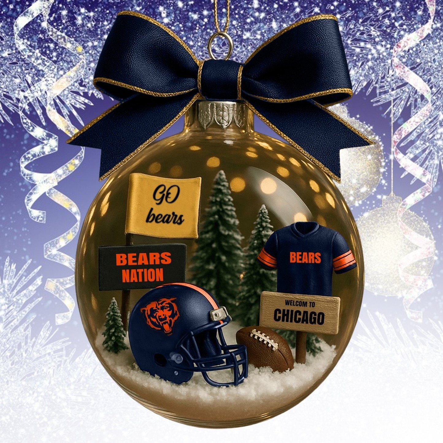 CHI  NFL Acrylic Ball Ornament - Best Gift For Fans DDT CTND