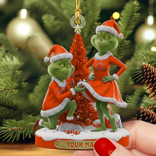 CHI NFL Personalized Funny Christmas Couple Ornament Gift For Family DDTNTL