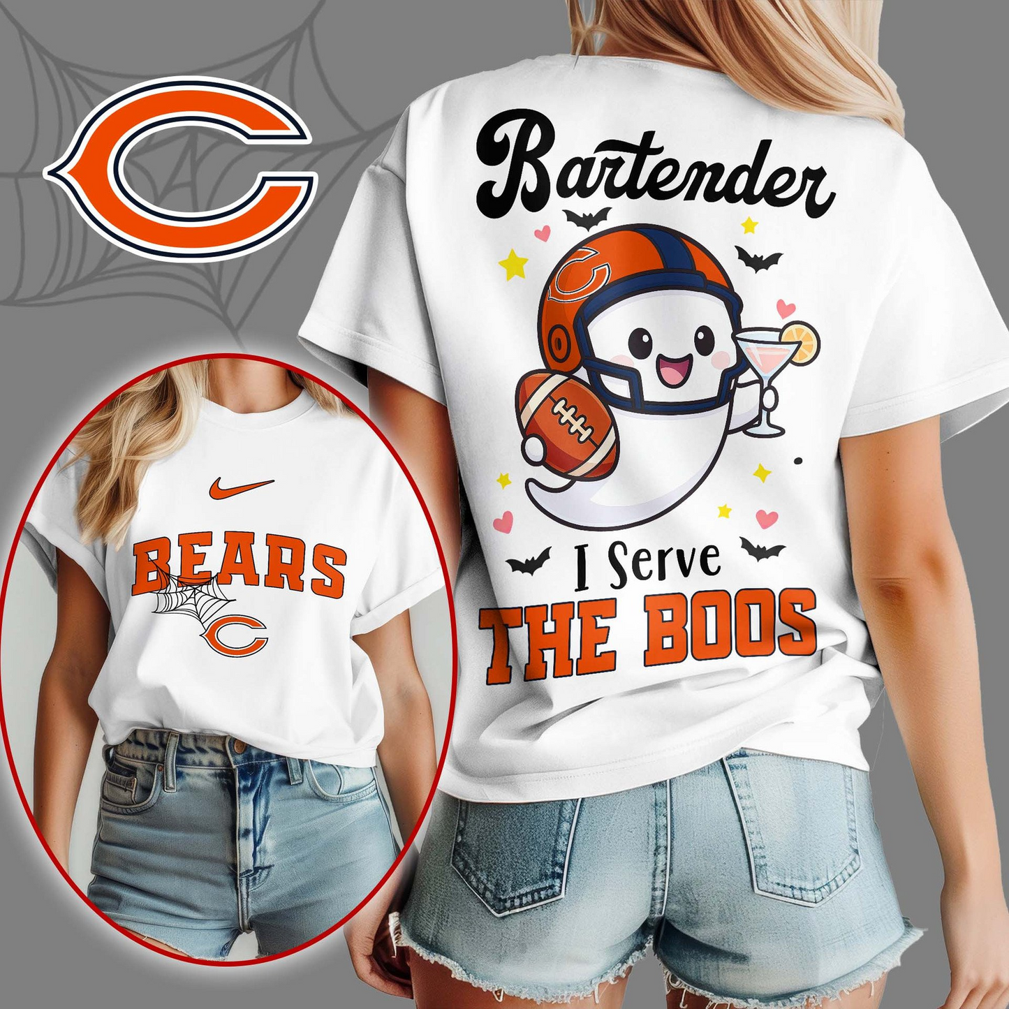CHI Premium NFL Bartender Halloween Fan Women Shirt DDT CTND