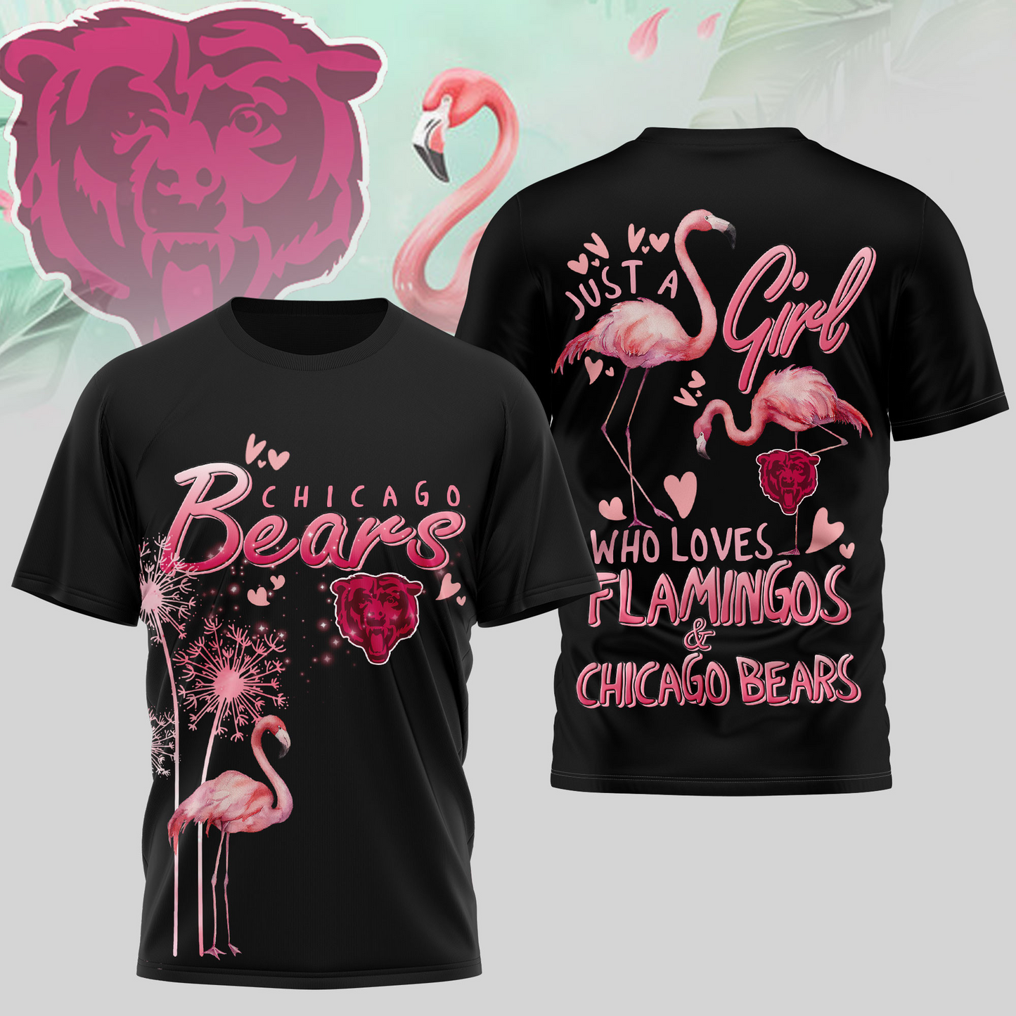 CHI Premium NFL Flamingo 3D Shirt DDT NTL