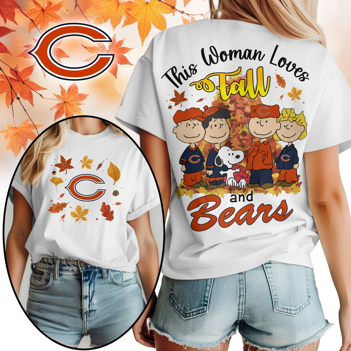 CHI Premium NFL This Woman loves fall 3D Shirt DDT CTND
