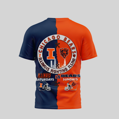 CHI Premium NFL x NCAA 3D T-shirt DDT NTL