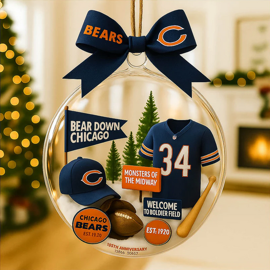 CHI X NFL Baseball Team Christmas Tree and Uniform Pendant V1 NAK NHT