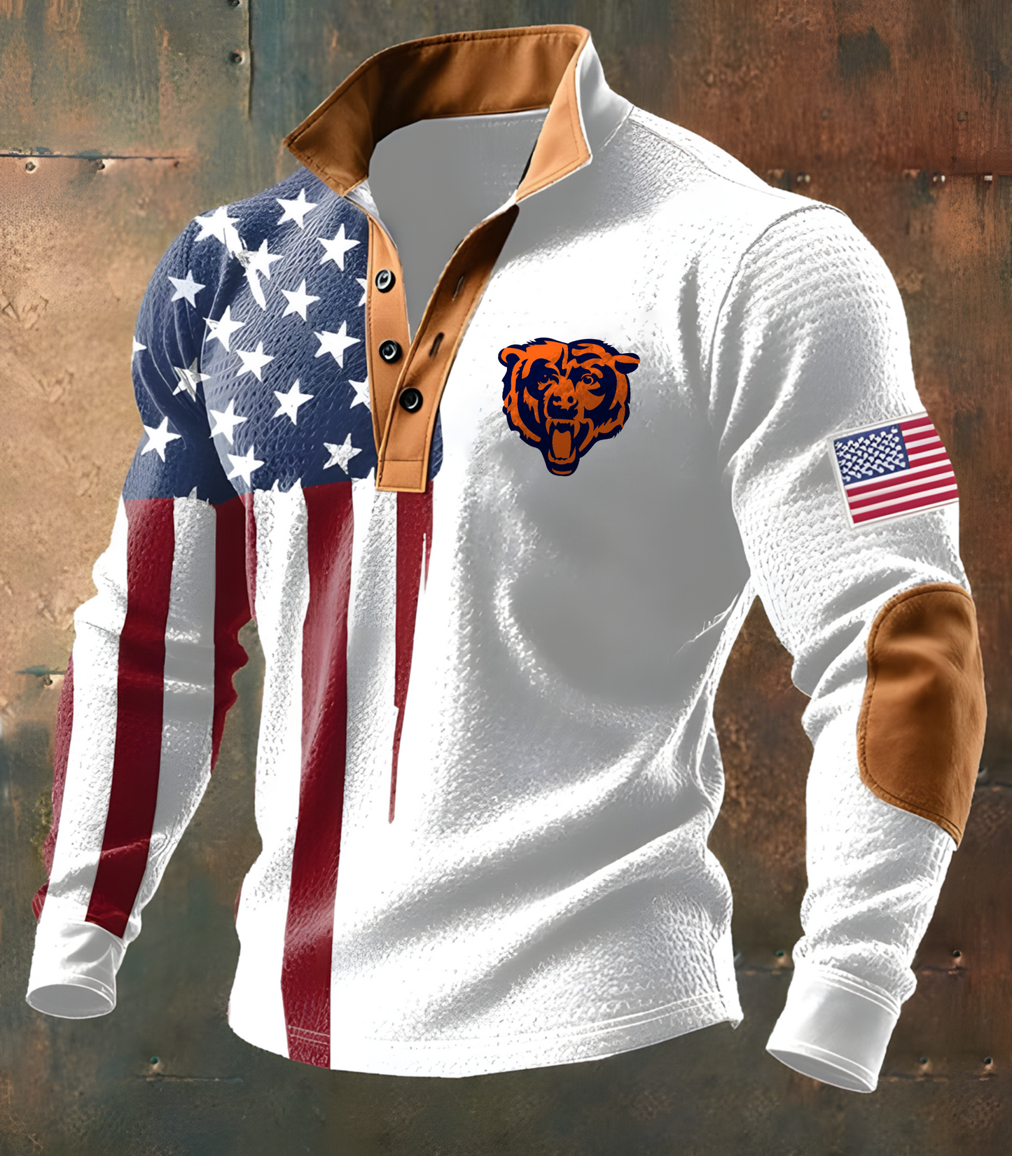 CHI X NFL Casual Flag Print Long-sleeved Sweatshirt Football Team NAK THUONGNH