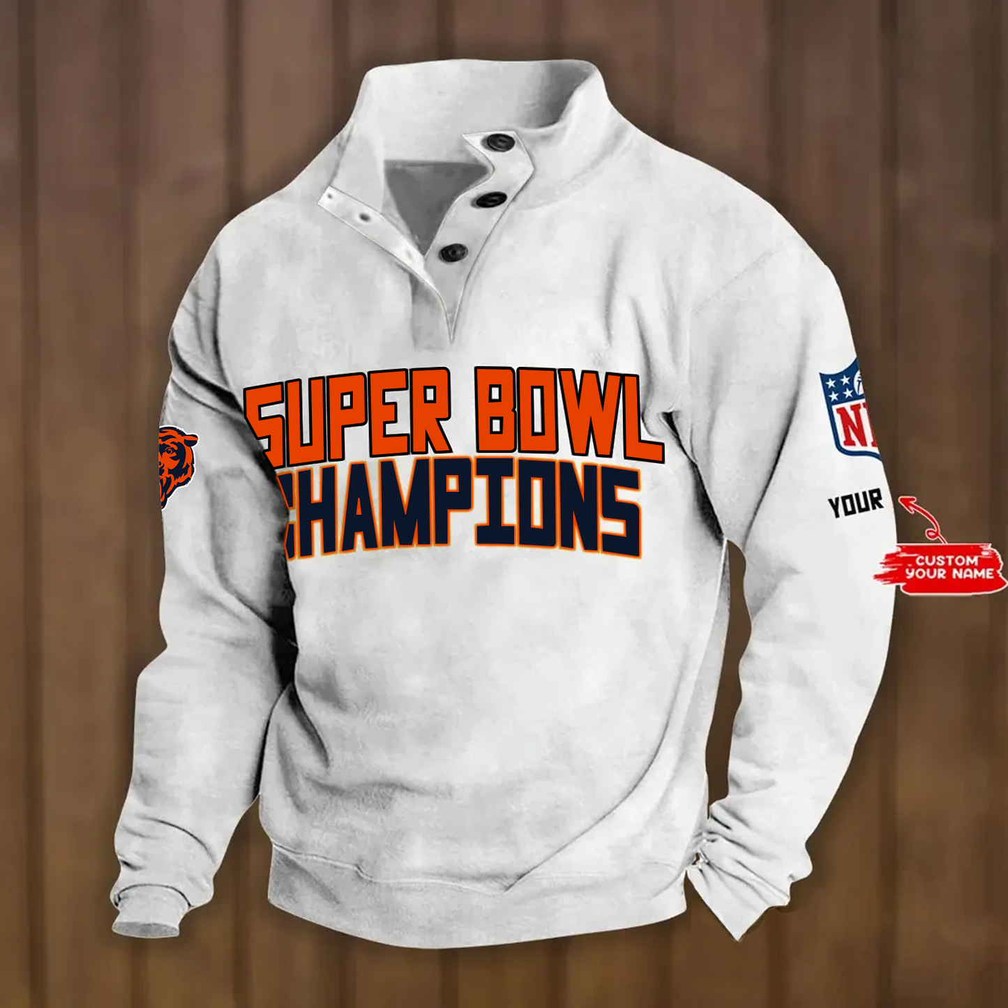 CHI x NFL Double Breasted Stand Collar Hoodies DATND TANTD