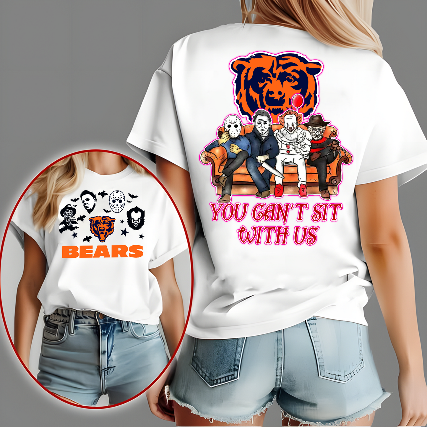 CHI x NFL Horror Movie Fan Shirt DatND DVT