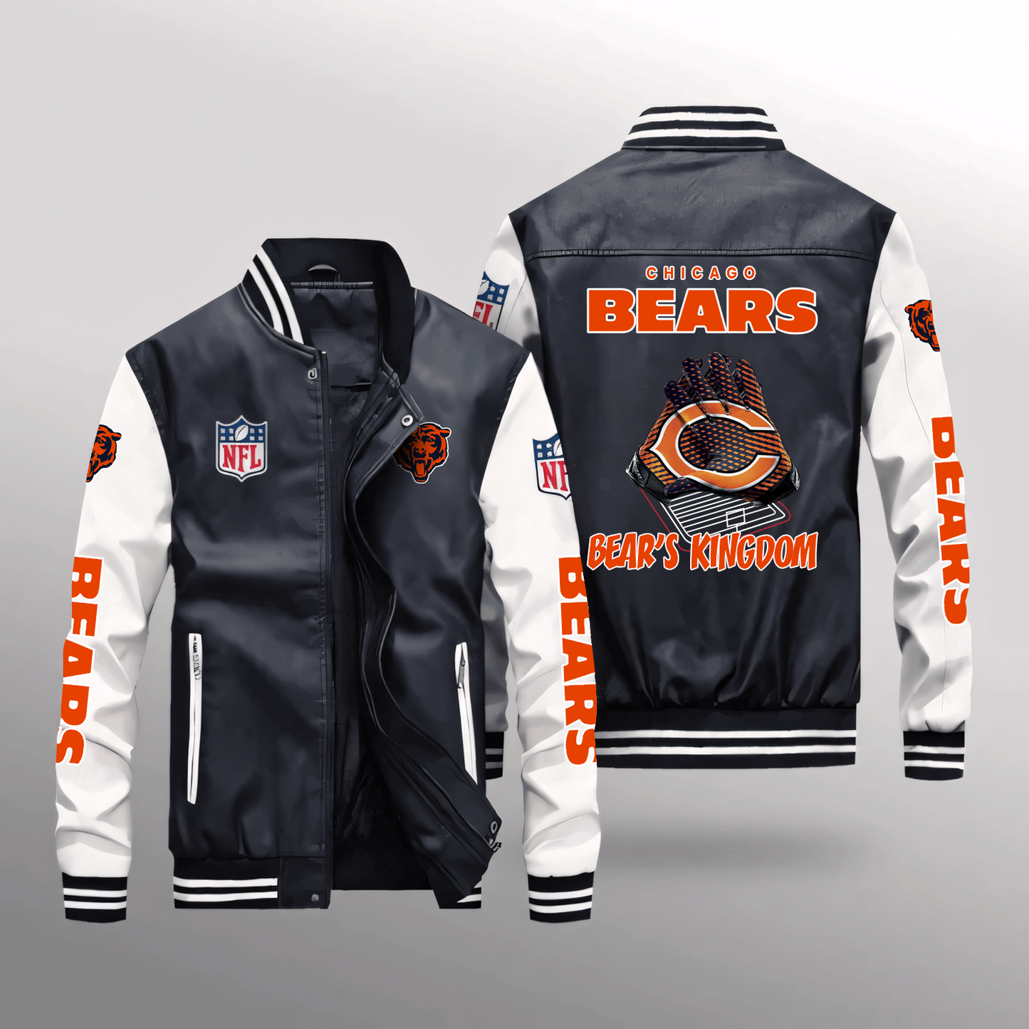 CHI x NFL Leather Bomber Jacket DATND TANTD