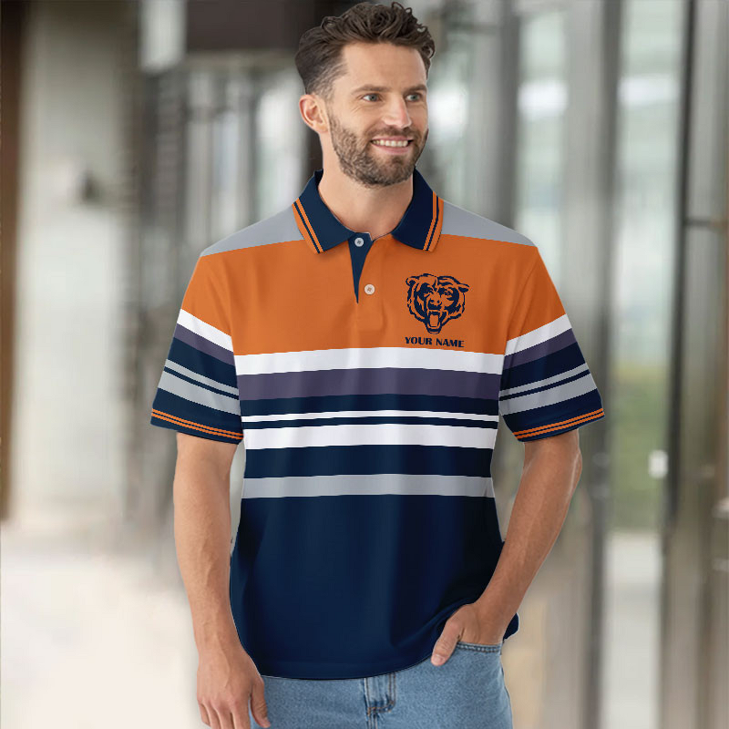 CHI x NFL New Style Men Short Sleeves Polo Shirt DatND DVT