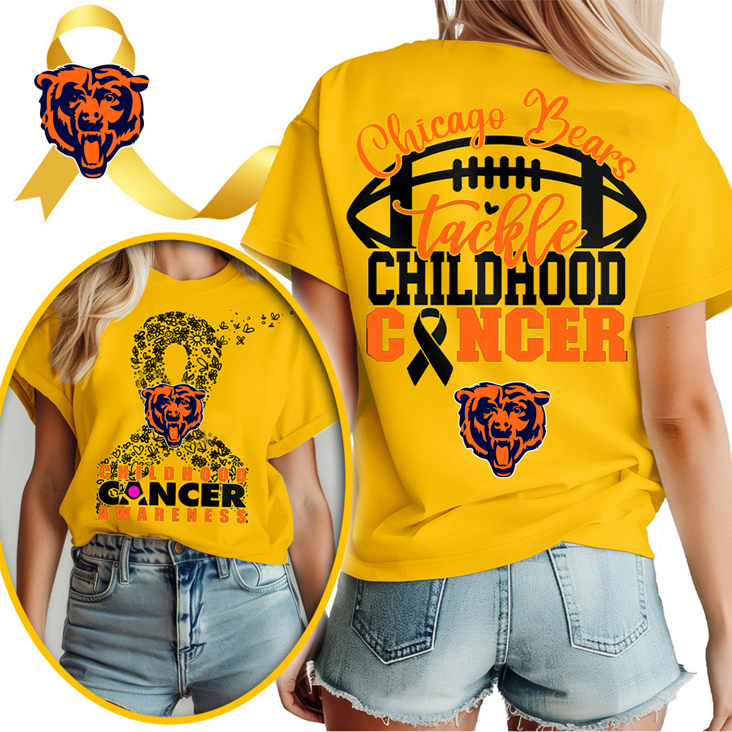CHI X NFL Premium Childhood Cancer Awareness Month 3D Shirt DatND ThuongNH