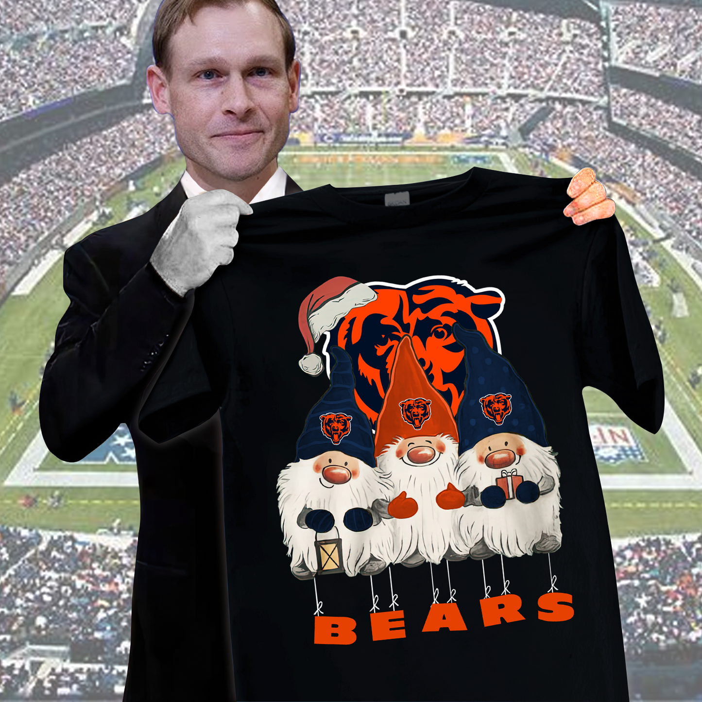 CHI x NFL Premium Christmas Gnomes Shirt DDT CTND