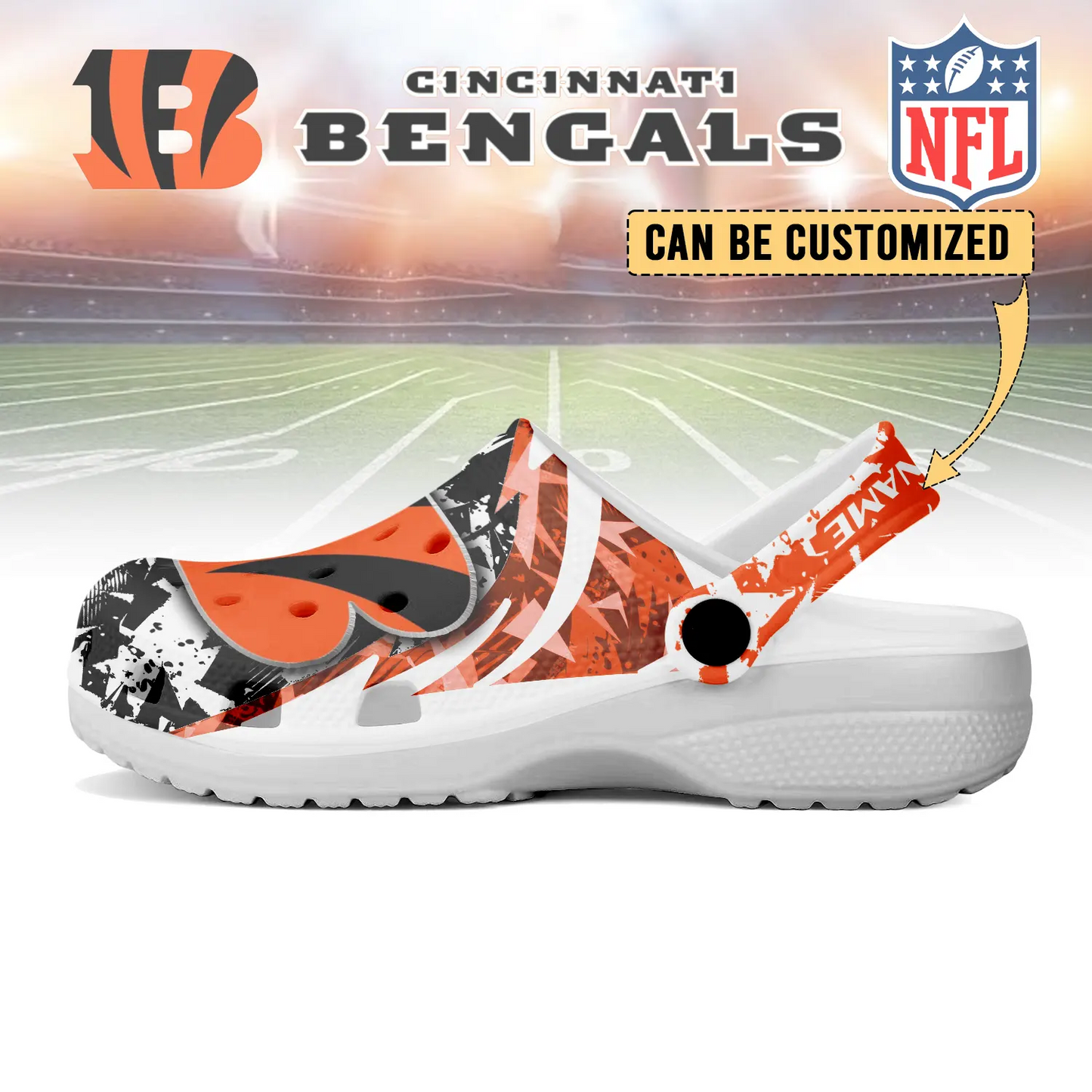 CIN  x NFL Crocs Crocband Clogs Shoes DatND DVT