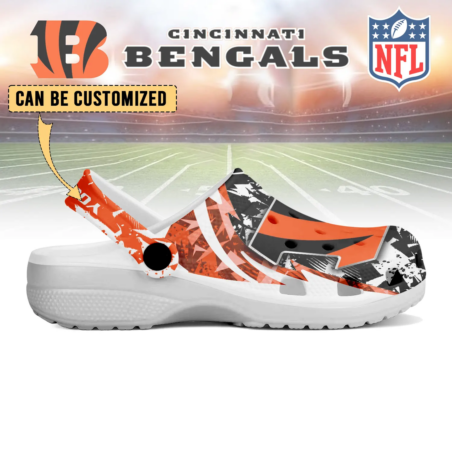 CIN  x NFL Crocs Crocband Clogs Shoes DatND DVT