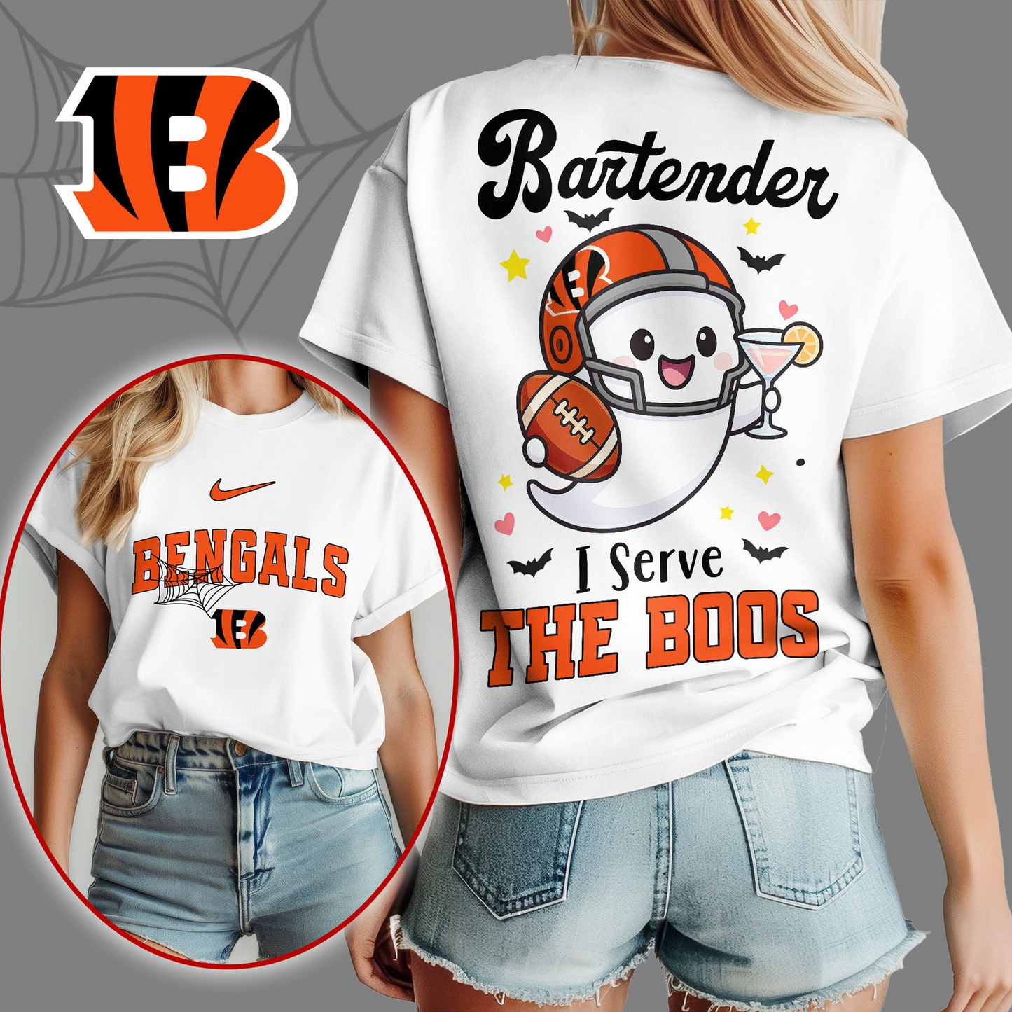 CIN Premium NFL Bartender Halloween Fan Women Shirt DDT CTND
