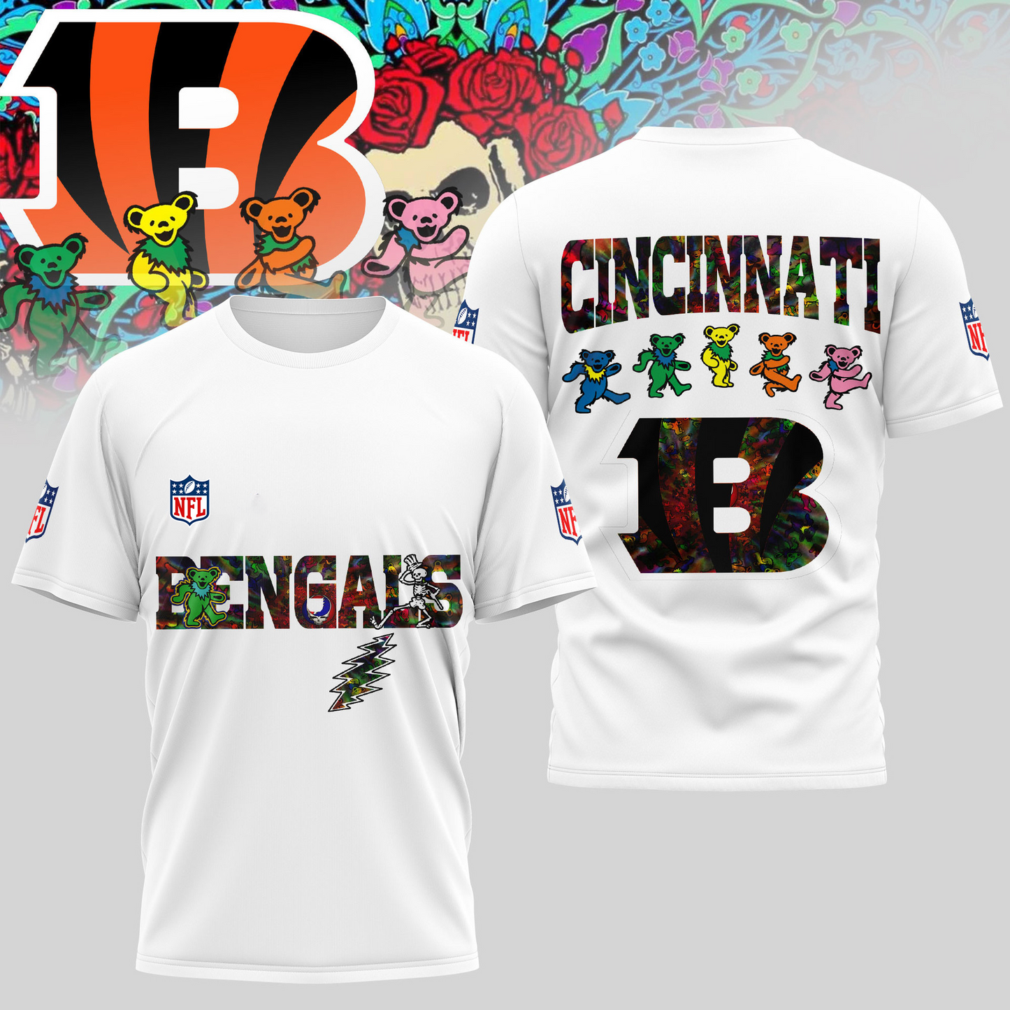 CIN Premium NFL Dancing Bear T-Shirt DDT HLPHUONG