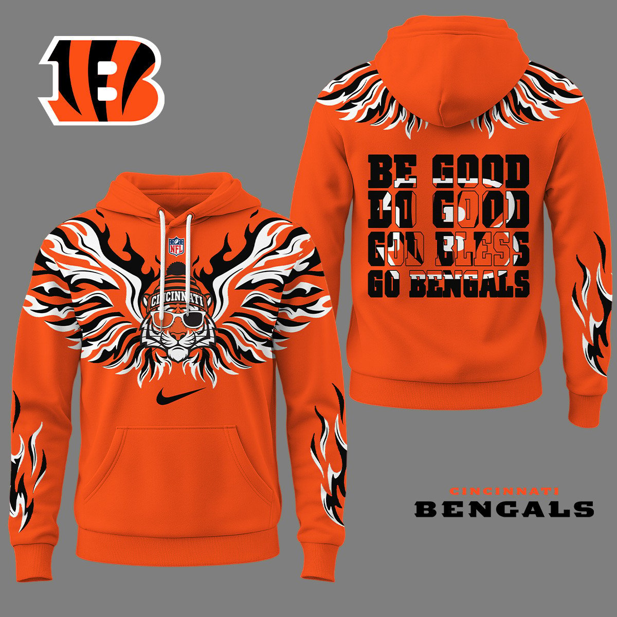 CIN Premium NFL Fire Wings 3D Hoodie DDT CTND