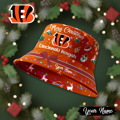 CIN Premium NFL Merry Christmas Bucket Hat DDT CTND