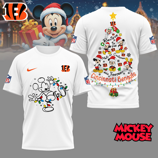 CIN Premium NFL Mickey Mouse Christmas 3D Shirt DDT CTND