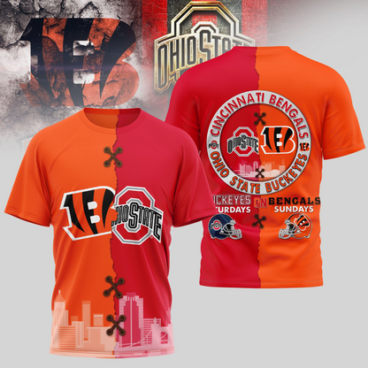 CIN Premium NFL x NCAA 3D T-shirt DDT NTL