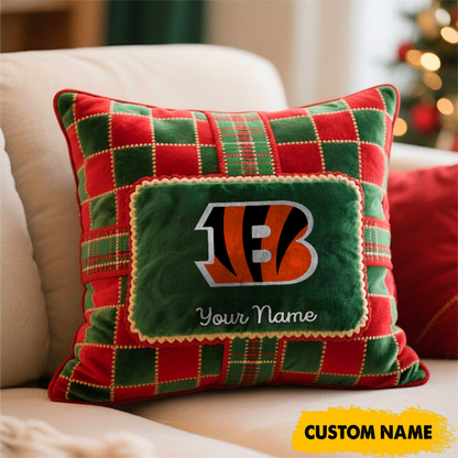 CIN x NFL Christmas New Square Pillow DatND DVT