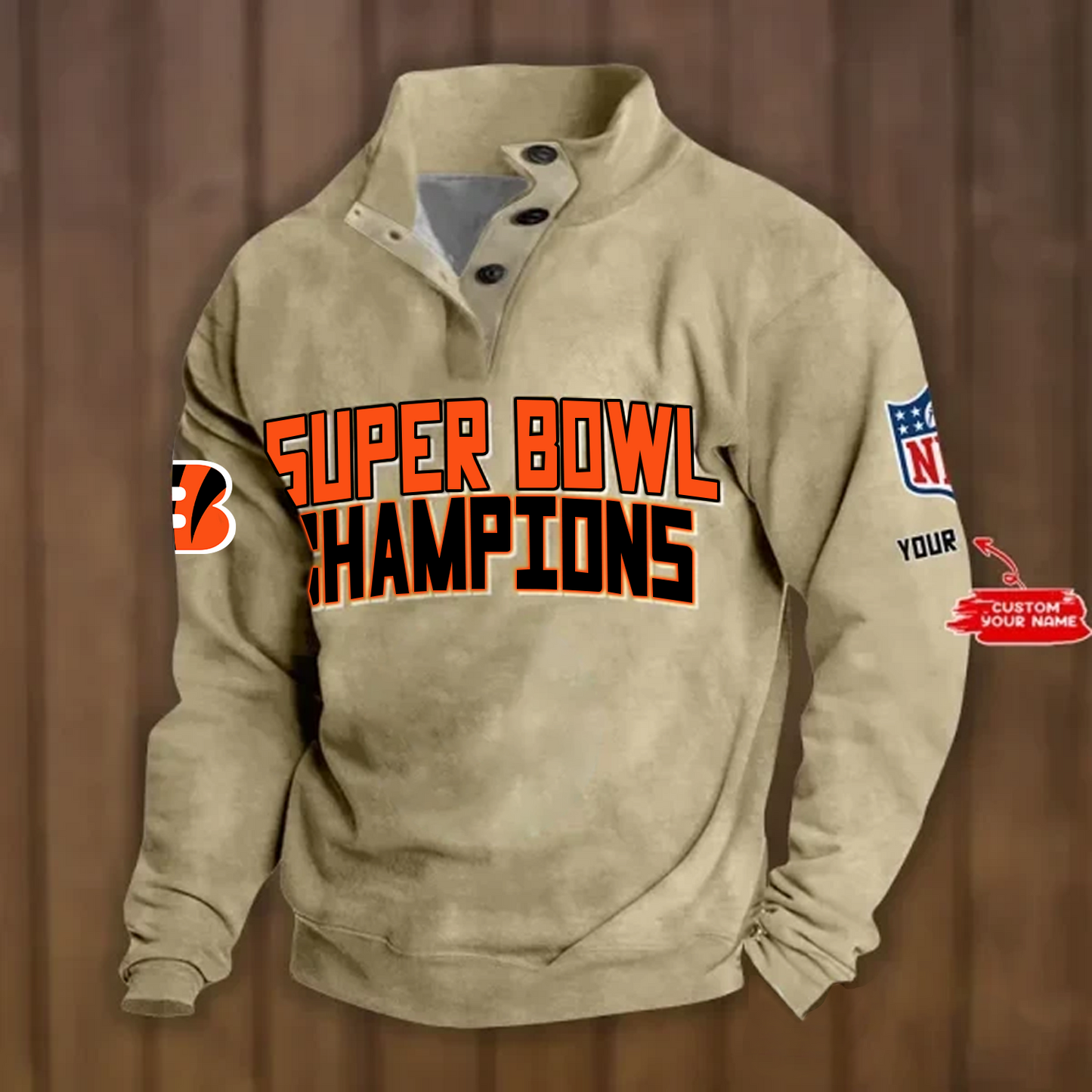 CIN x NFL Double Breasted Stand Collar Hoodies DATND TANTD