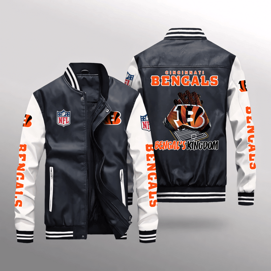 CIN x NFL Leather Bomber Jacket DATND TANTD