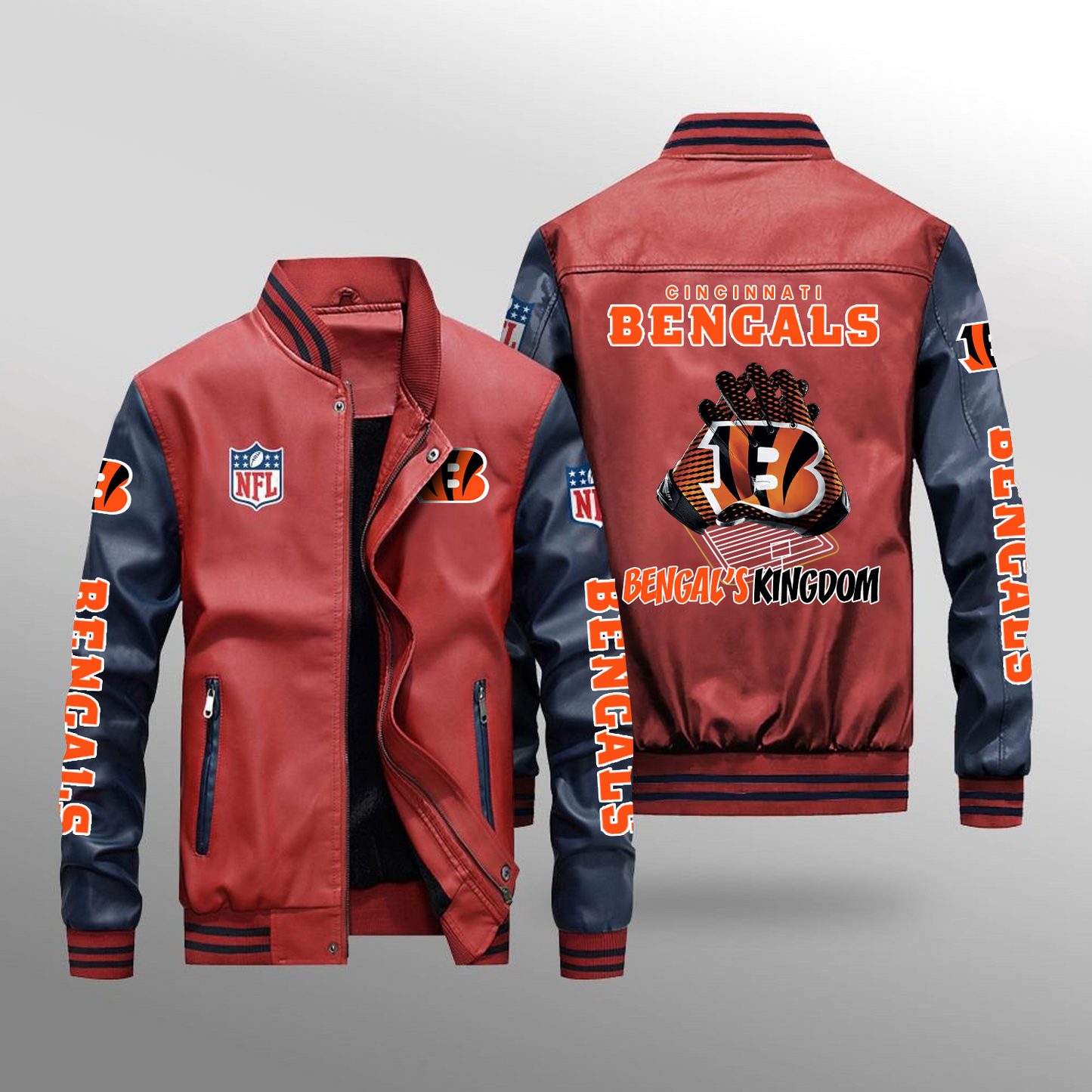 CIN x NFL Leather Bomber Jacket DATND TANTD