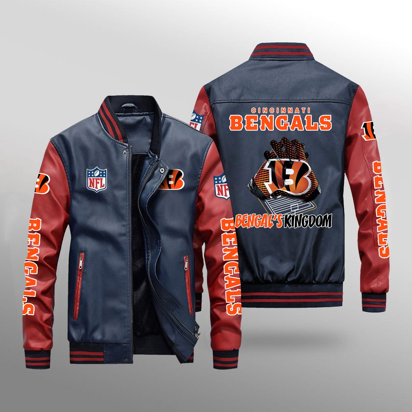 CIN x NFL Leather Bomber Jacket DATND TANTD