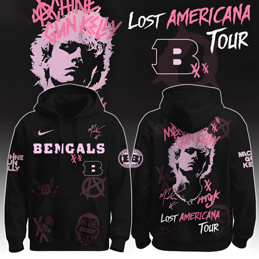 CIN X NFL MGK Lost Americana Tour 2025 Machine Gun Kelly Hoodie T-Shirt NAK THUONGNH