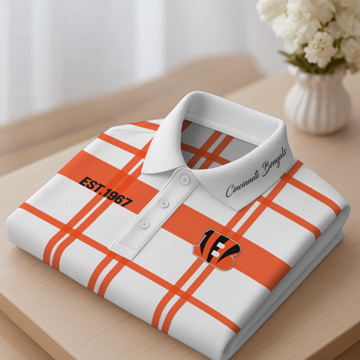 CIN X Premium NFL New Polo Long Sleeve V1 NAK NHT