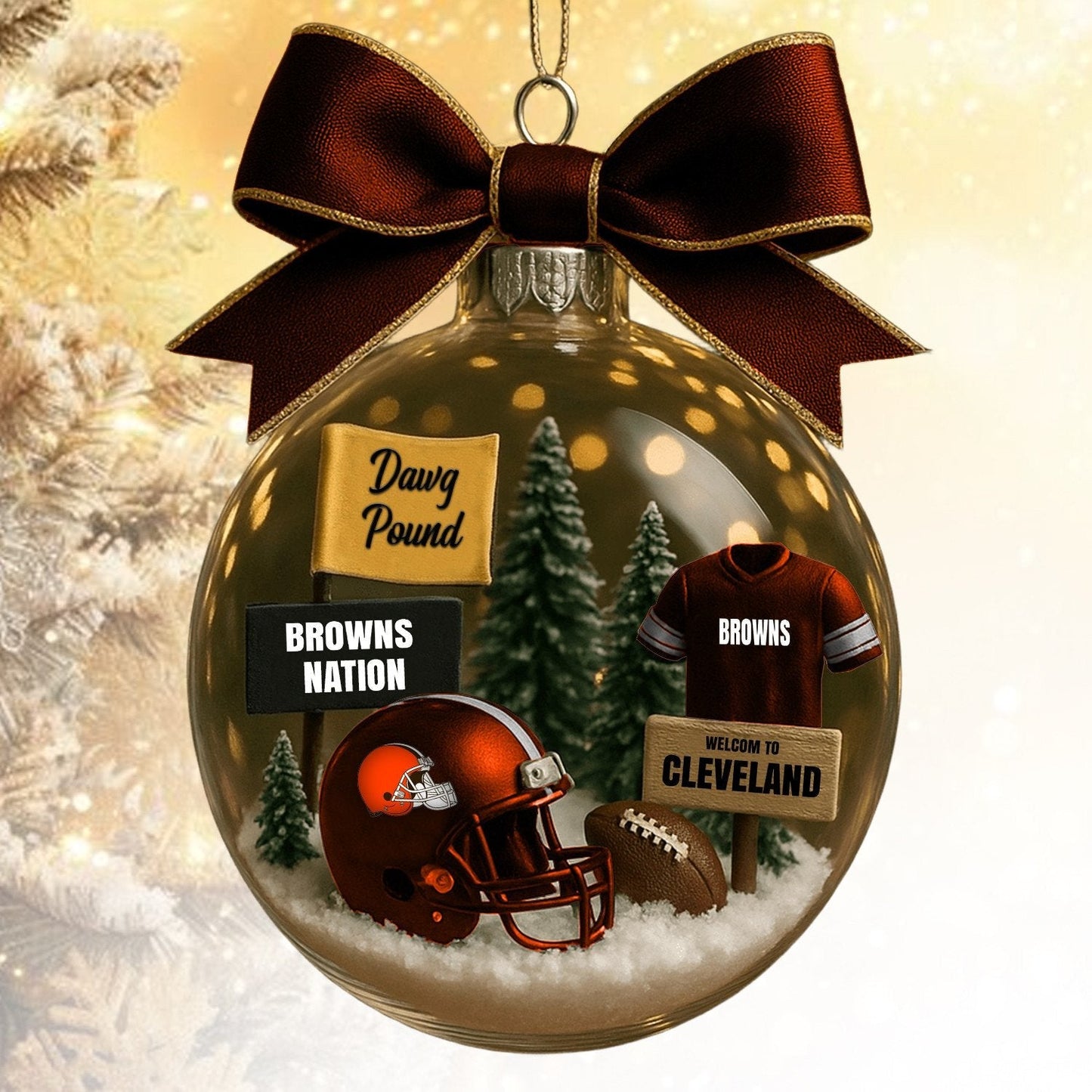 CLE  NFL Acrylic Ball Ornament - Best Gift For Fans DDT CTND