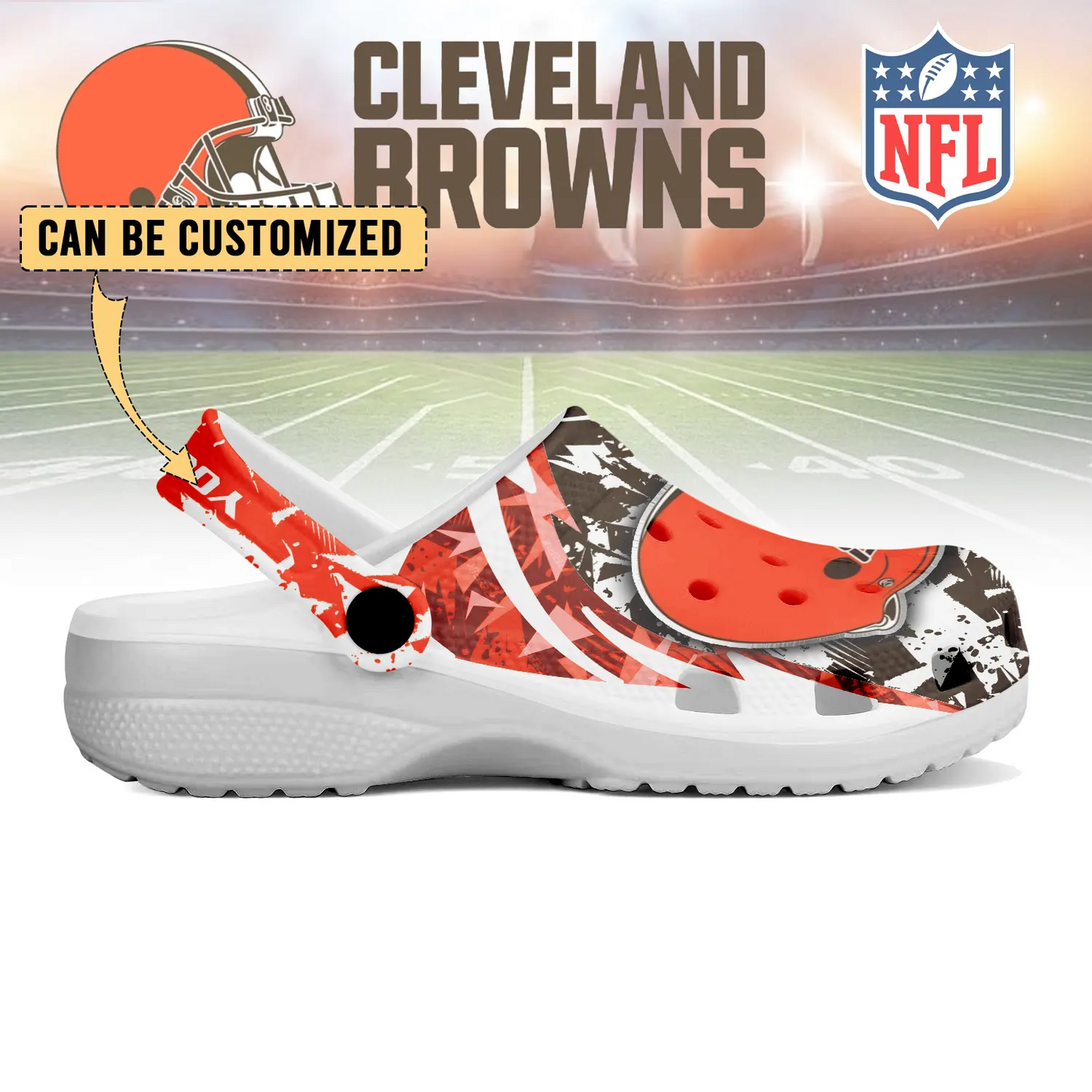 CLE  x NFL Crocs Crocband Clogs Shoes DatND DVT