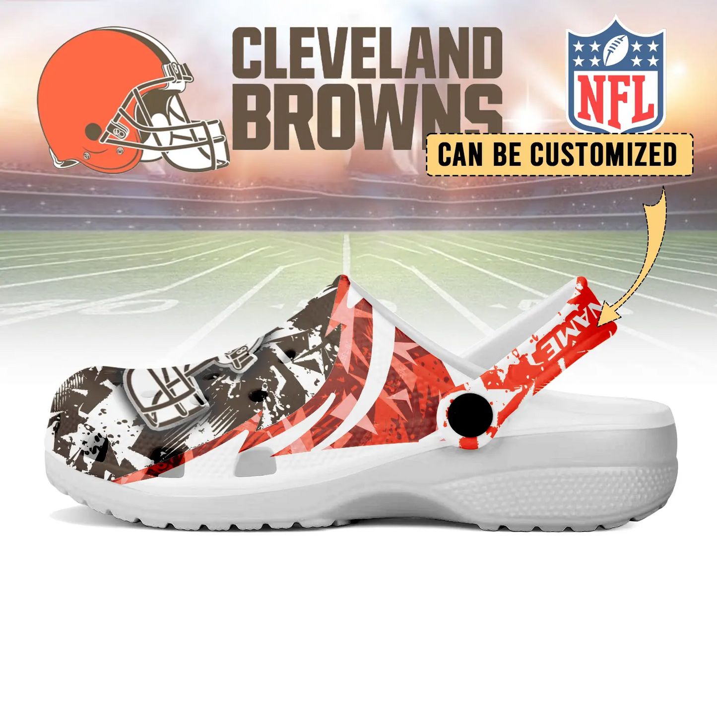 CLE  x NFL Crocs Crocband Clogs Shoes DatND DVT