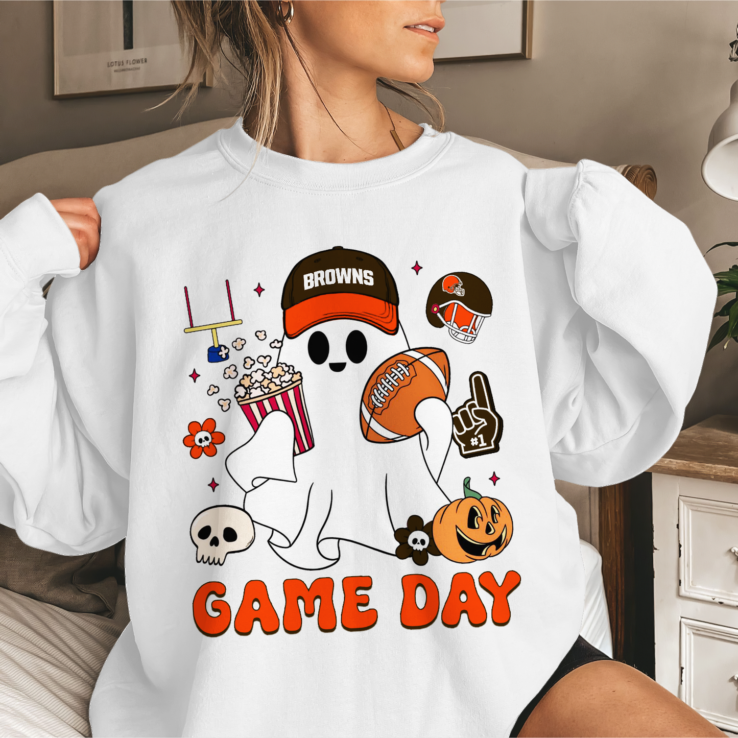 CLE Game Day Football Ghost Sweatshirt DDT NTL