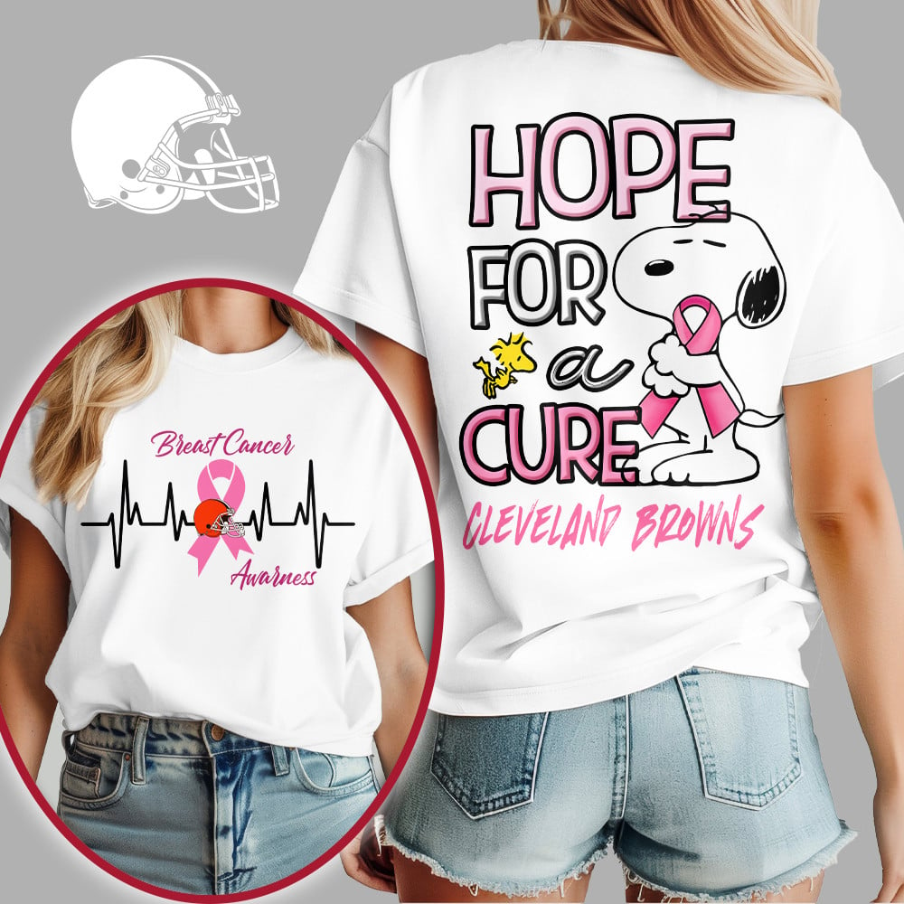 CLE Premium Breast Cancer Awareness Snoopy Hope For A Cure Shirt DDT NTL
