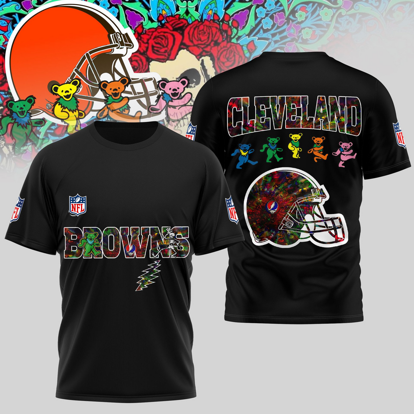 CLE Premium NFL Dancing Bear T-Shirt DDT HLPHUONG