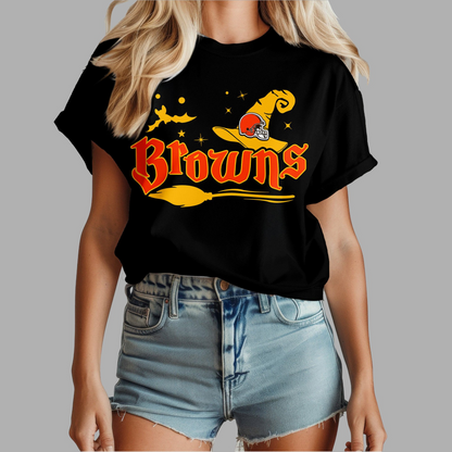 CLE Premium NFL Halloween Witch Women Shirt DDT CTND