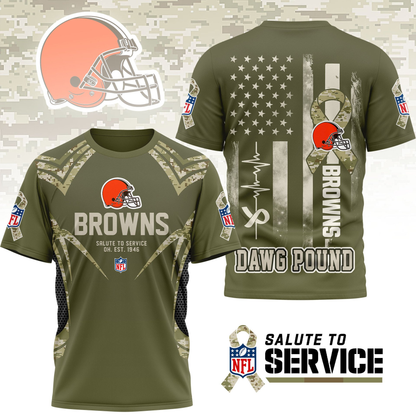 CLE Premium NFL Salute to Service Camo 3D Shirt DDT CTND