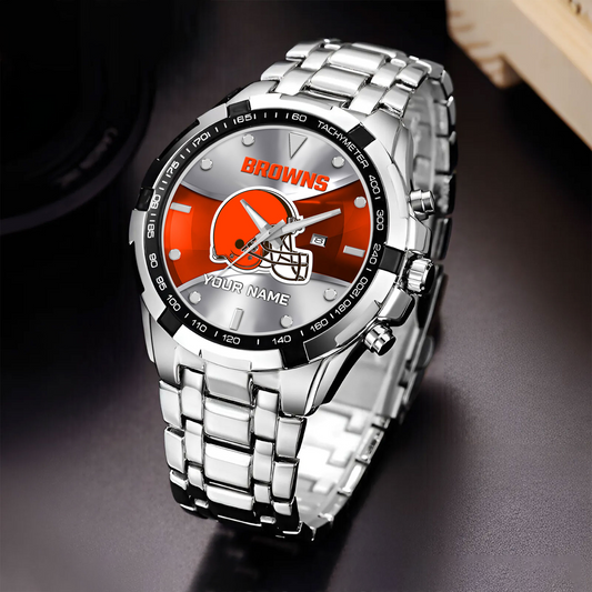 CLE x NFL Alloy Men Quartz Watch - Custom Name DATND TANTD