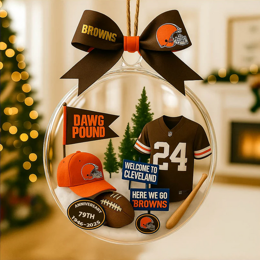 CLE X NFL Baseball Team Christmas Tree and Uniform Pendant V1 NAK NHT