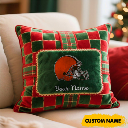 CLE x NFL Christmas New Square Pillow DatND DVT