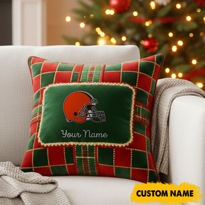 CLE x NFL Christmas New Square Pillow DatND DVT