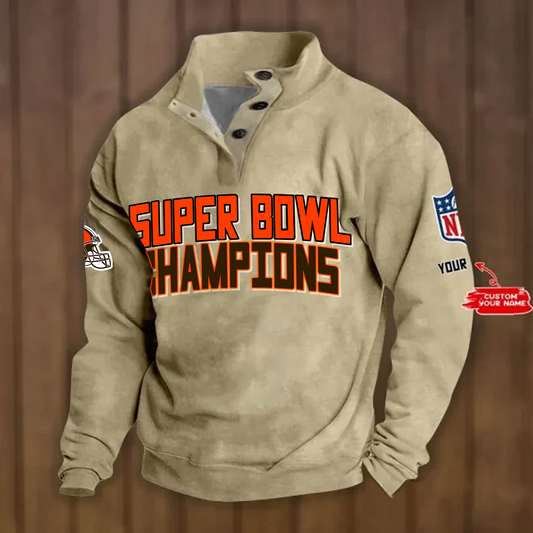 CLE x NFL Double Breasted Stand Collar Hoodies DATND TANTD