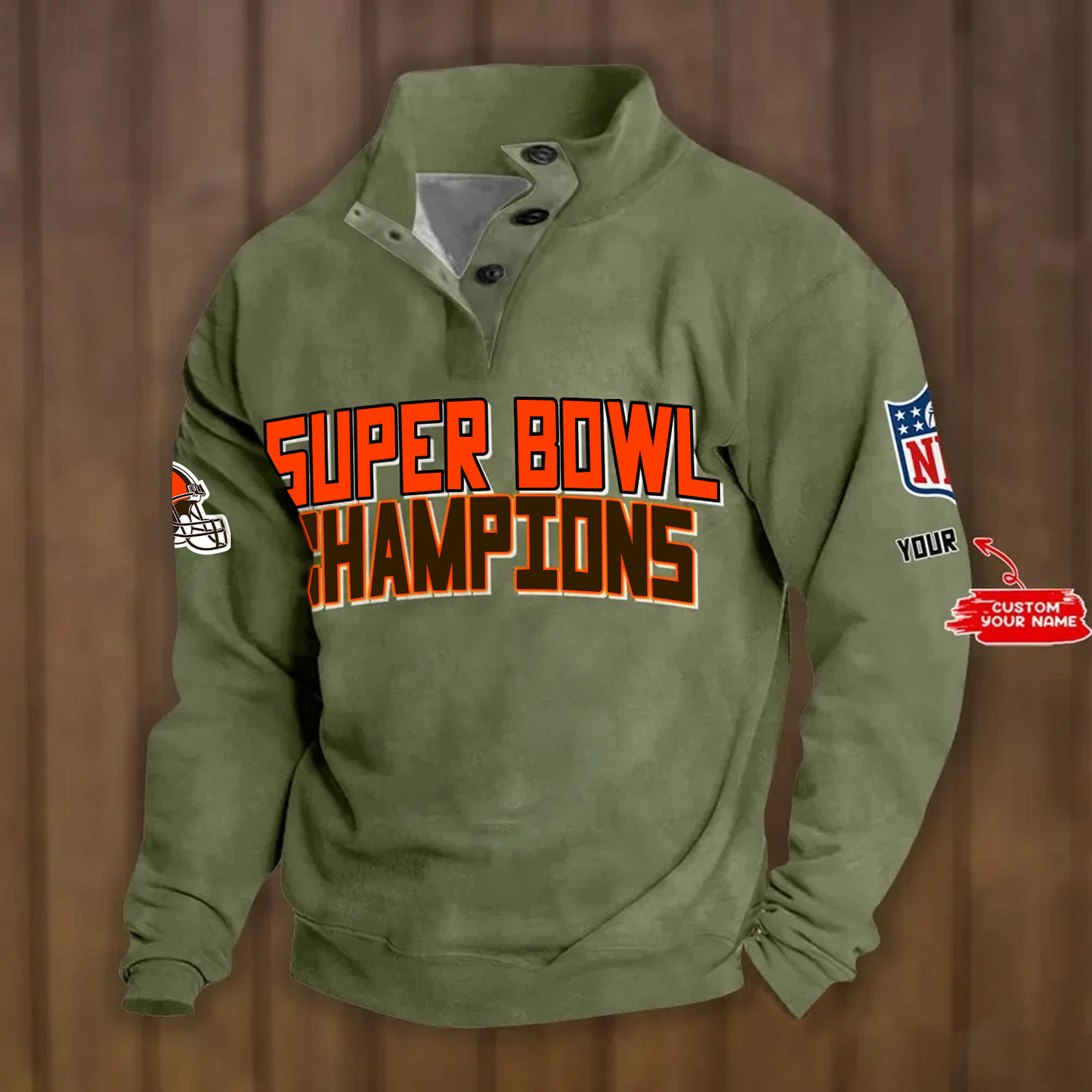 CLE x NFL Double Breasted Stand Collar Hoodies DATND TANTD